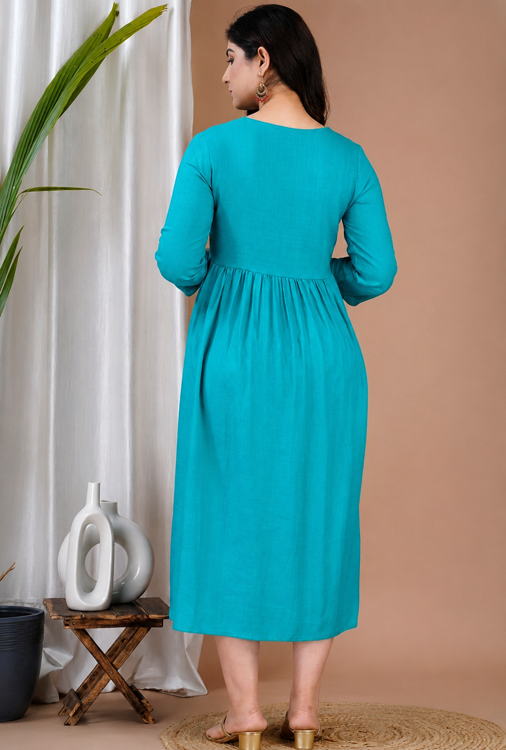 Sky Blue feeding maternity kurti - maternity dress -Best Moms
