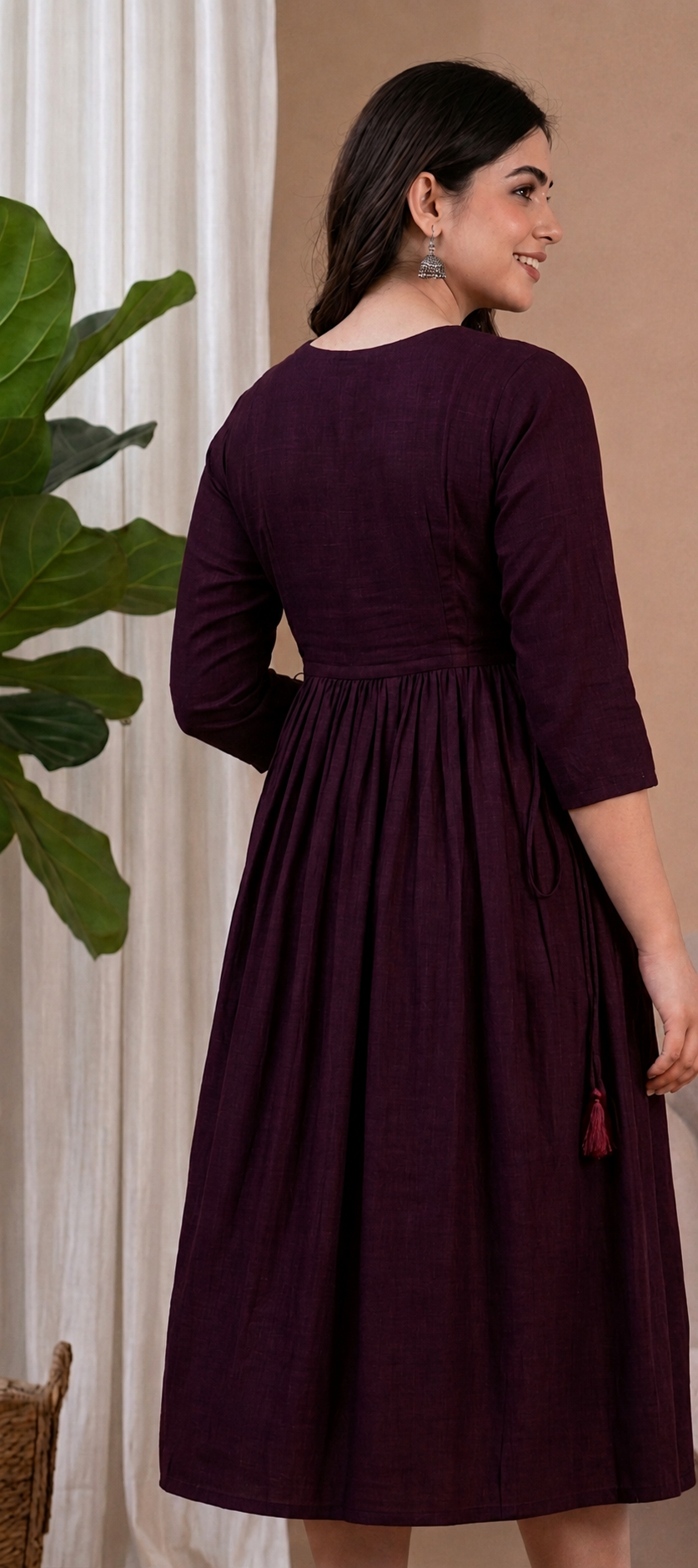 Maroon feeding maternity kurti - maternity dress -Best Moms