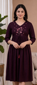 Maroon feeding maternity kurti - maternity dress -Best Moms