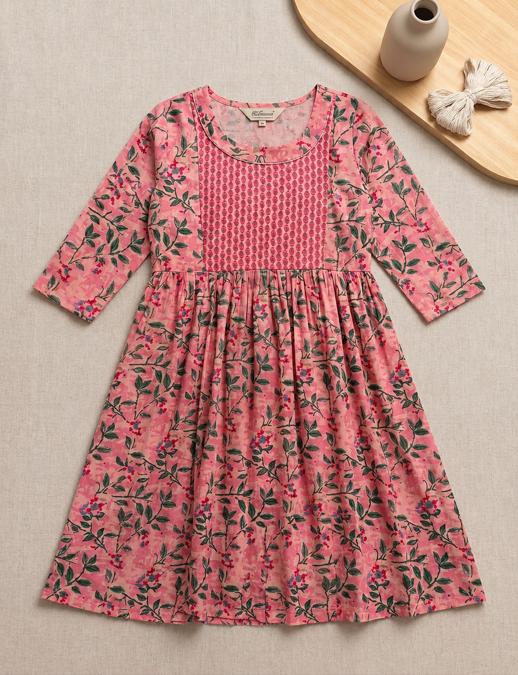 Best Moms Pure Cotton Printed Maternity & Feeding Gown