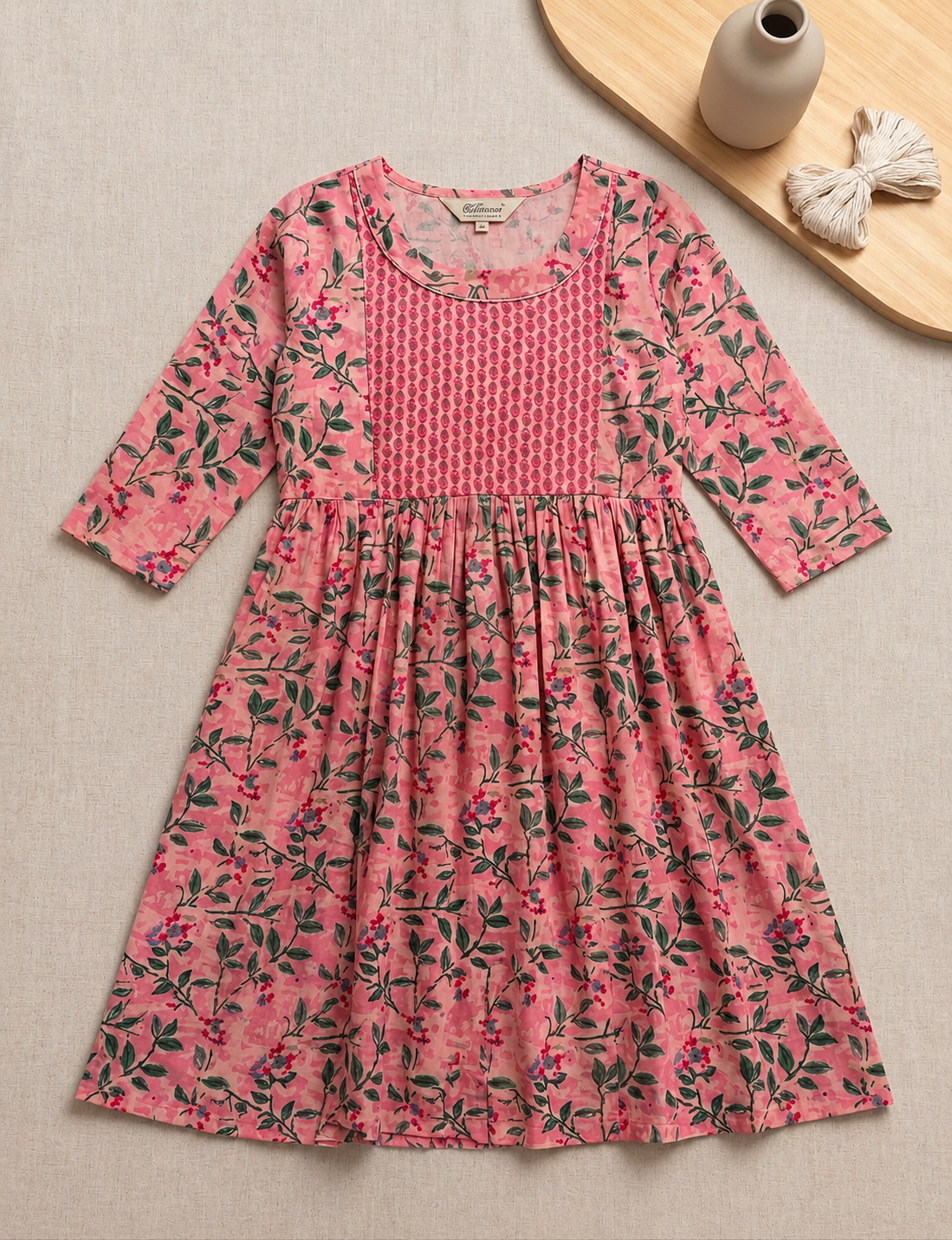 Best Moms Pure Cotton Printed Maternity & Feeding Gown